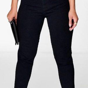 BOOHOO PLUS LAURA HIGH WAISTED TUBE JEAN BLACK US:12 NWT